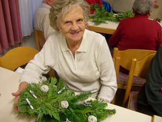 Foto von Barbaras Gesteck in Silber